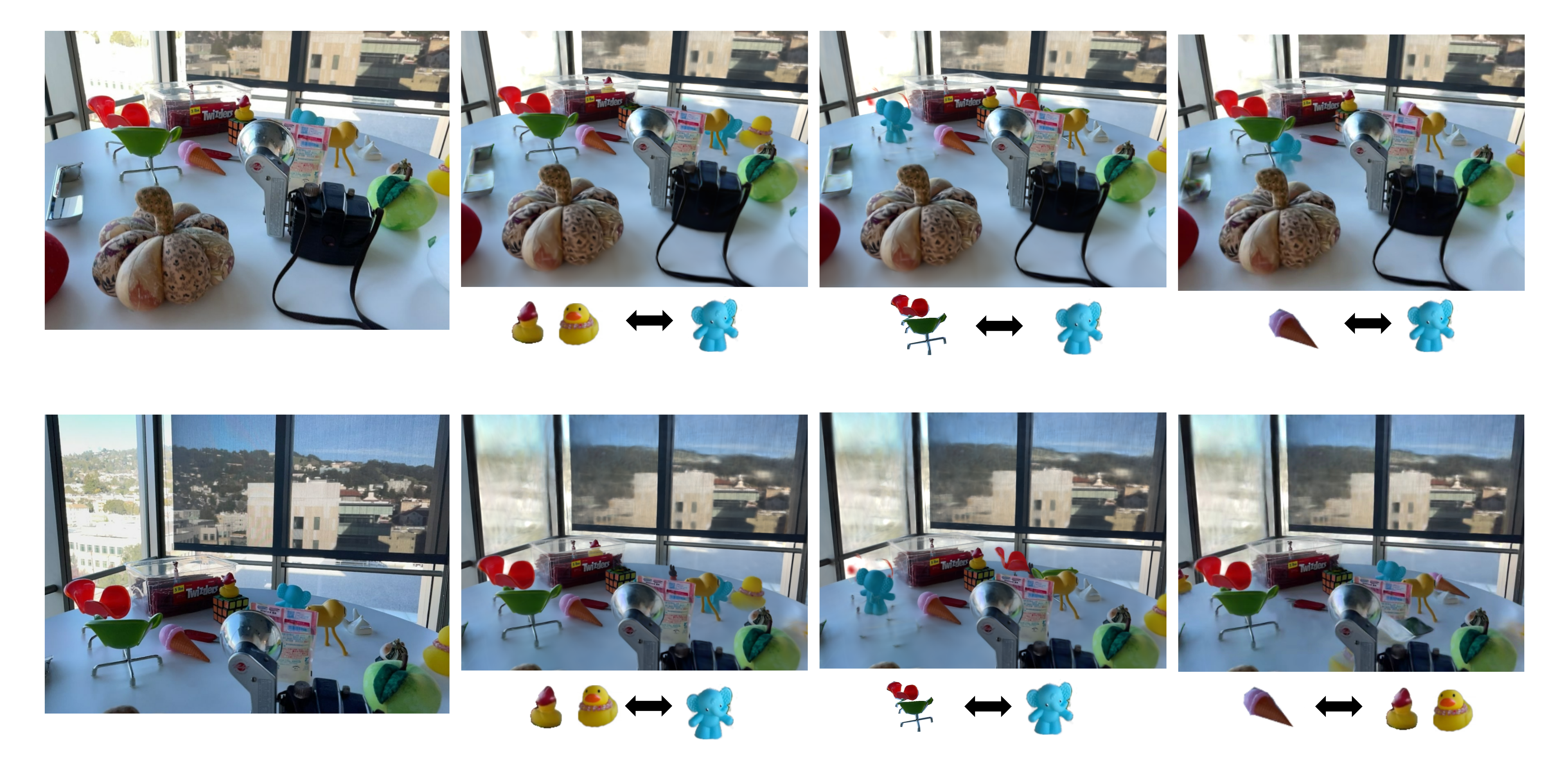 Spatial translation and swapping